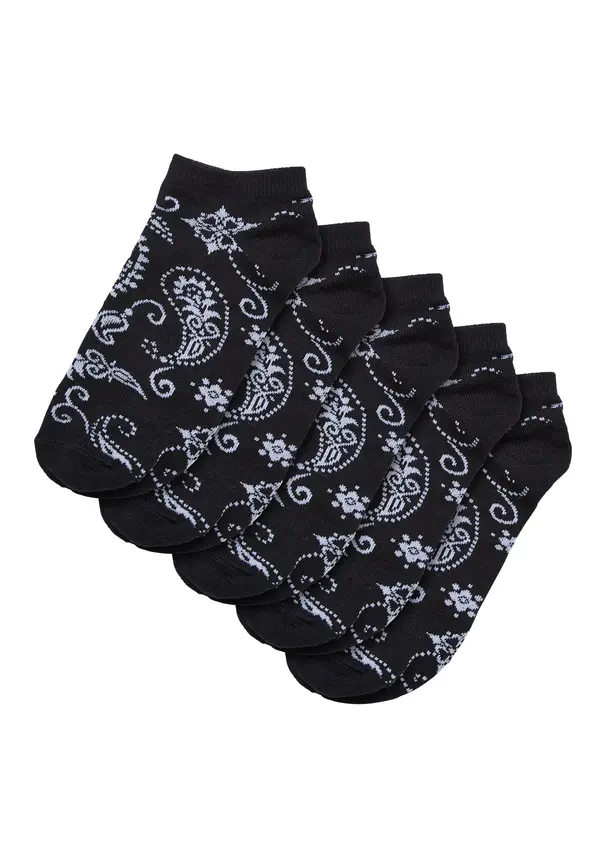 Urban Classics Bandana Pattern No Show Socks 5-Pack black