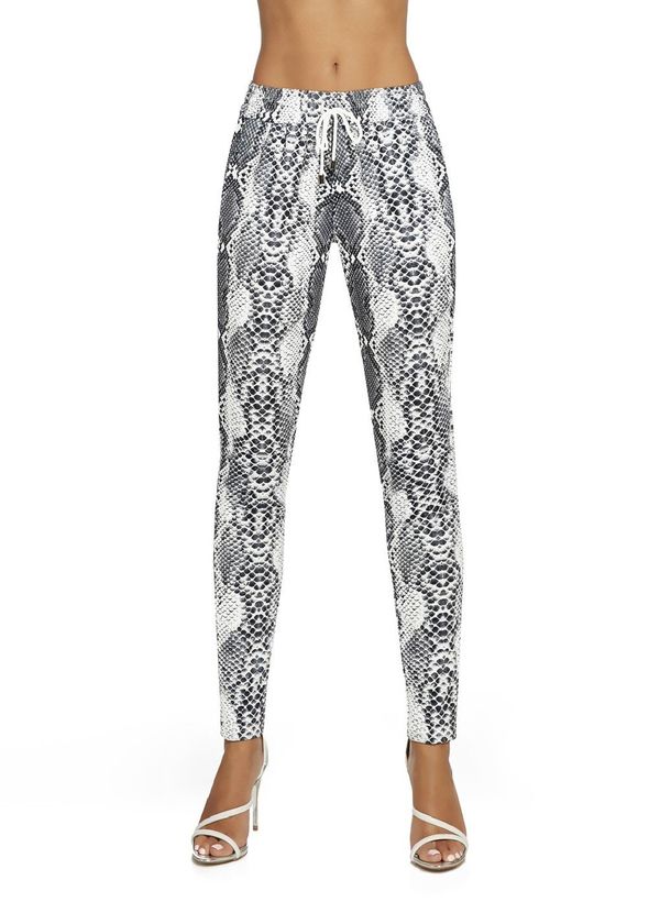 Bas Bleu Bas Bleu Women's pants NAYA in snake print with a tie at the waist