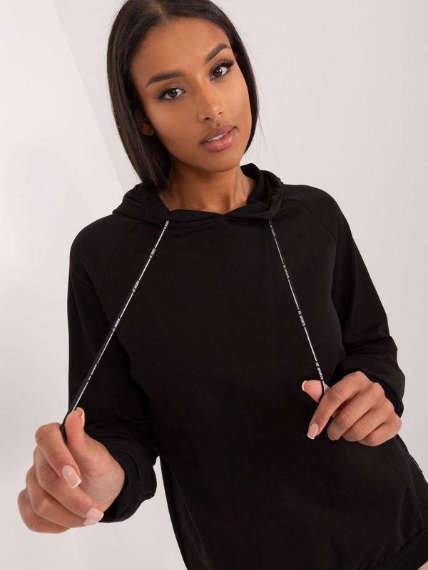 Fashionhunters Basic Black Cotton Hoodie