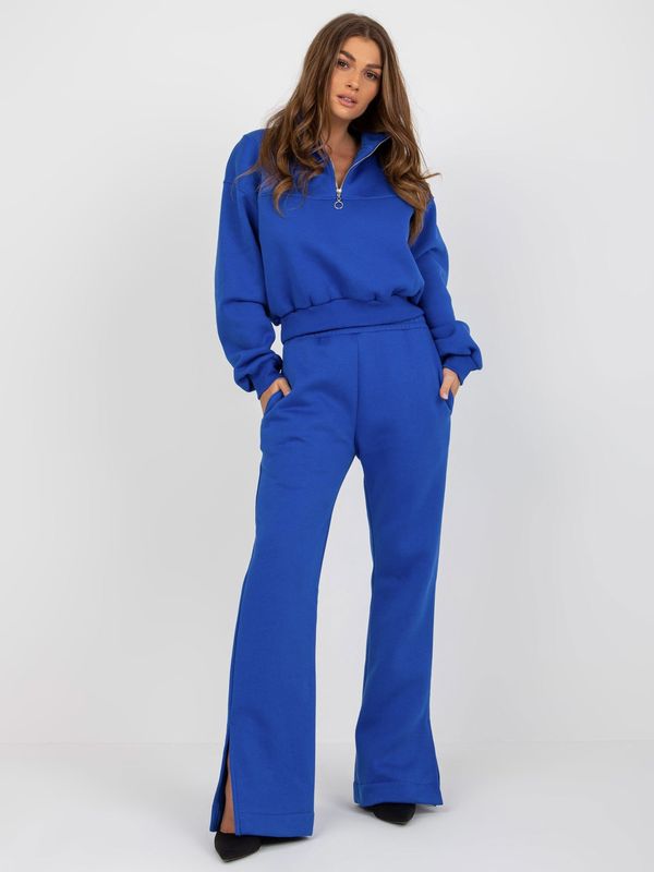 Fashionhunters Basic cobalt tracksuit with zipper sweatshirt