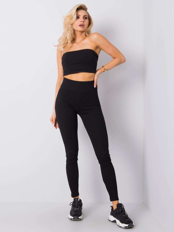 Fashionhunters Basic leggings with black stripes