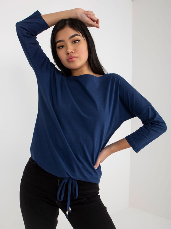 Fashionhunters Basic Navy Cotton T-Shirt by Fiona