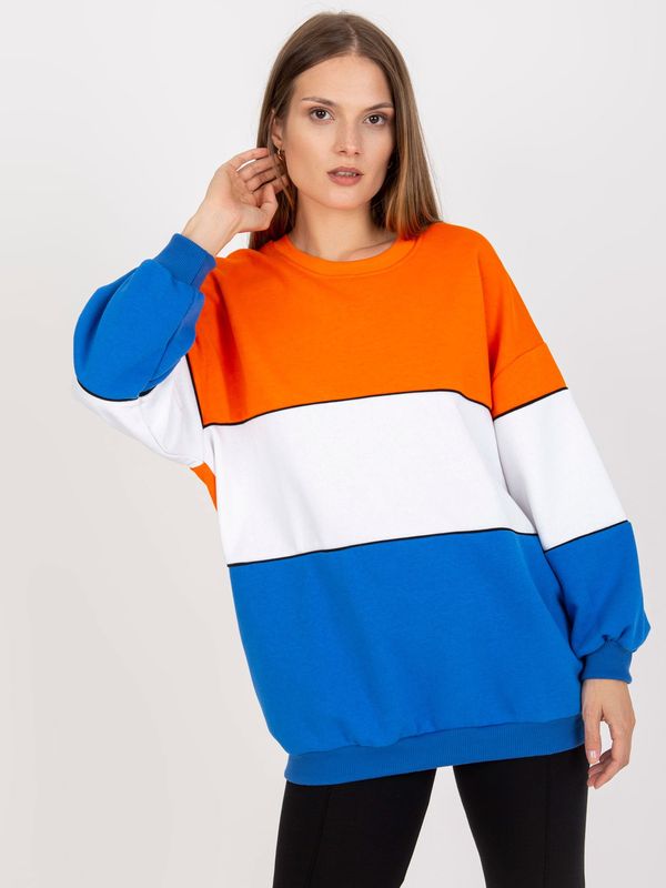Fashionhunters Basic oversize sweatshirt RUE PARIS in orange and blue