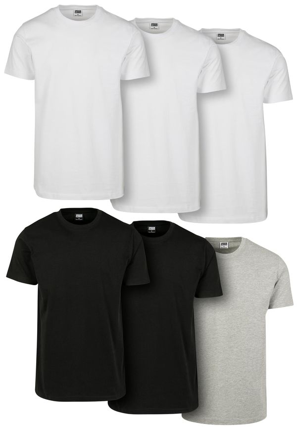 Urban Classics Basic T-shirt 6-pack wht/wht/wht/blk/blk/gry