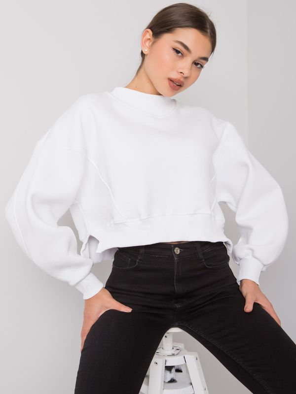 Fashionhunters Basic white sweatshirt for women