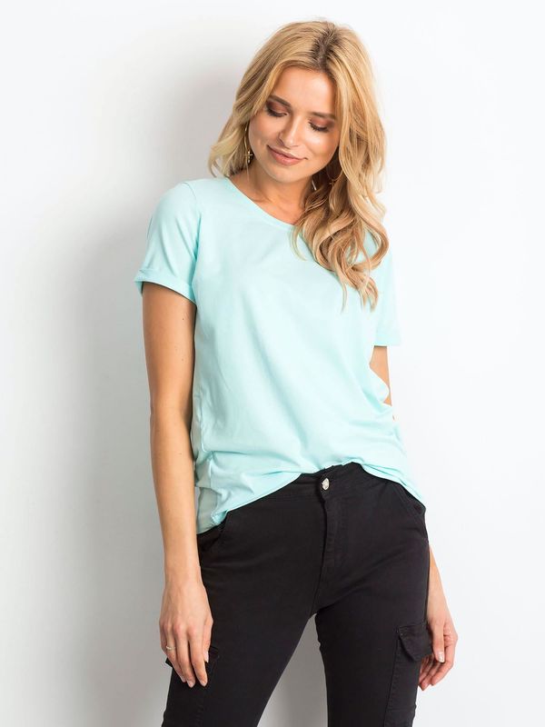 Fashionhunters Basic women's t-shirt made of mint cotton