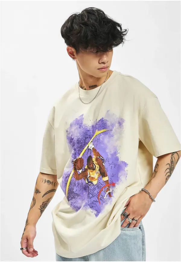Mister Tee Basketball Clouds 2.0 Oversize Tee Sand