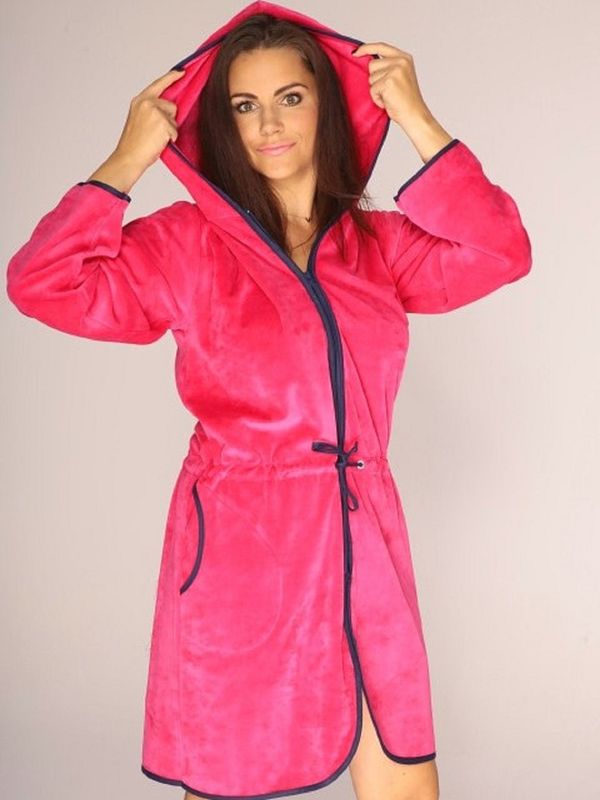 De Lafense Bathrobe De Lafense 313 Desiree zipper S-2XL women's raspberry 021