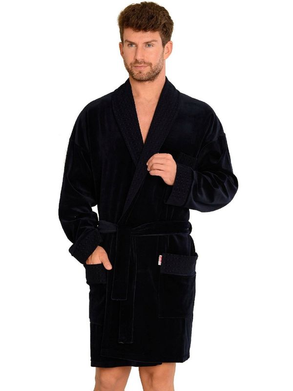 De Lafense Bathrobe De Lafense 711 Velour M-2XL men's navy blue 042