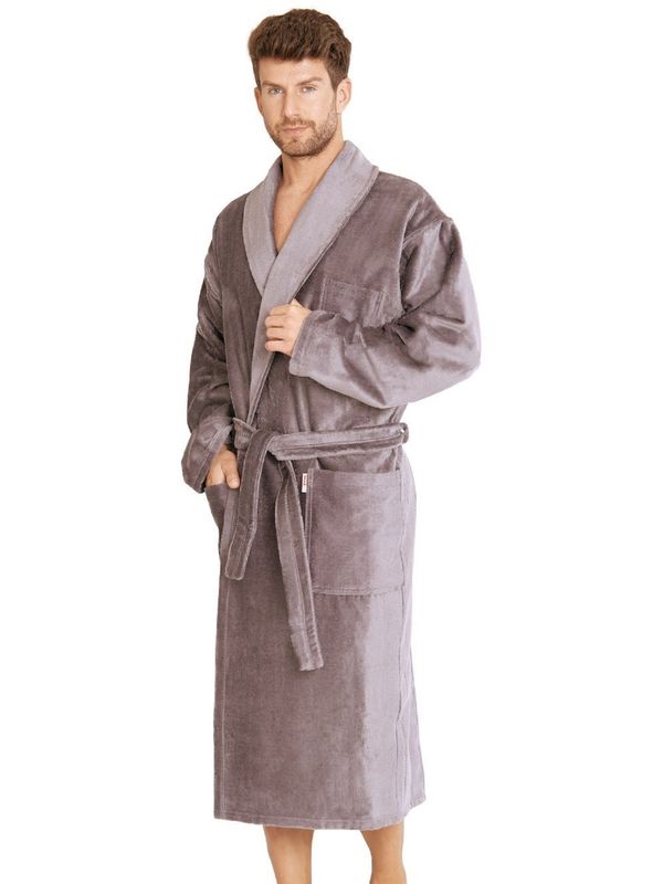 De Lafense Bathrobe De Lafense 803 M-2XL men's gray-striped 088