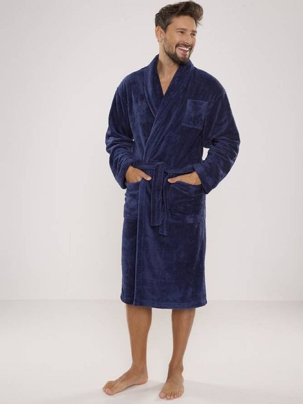 De Lafense Bathrobe De Lafense 811 Plush M-2XL men's navy blue 059