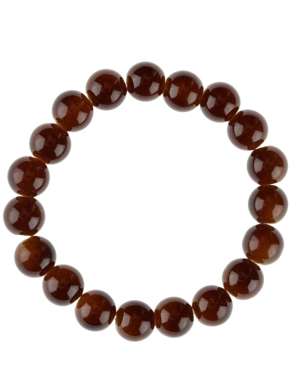 Yups Bead bracelet on elastic band brown