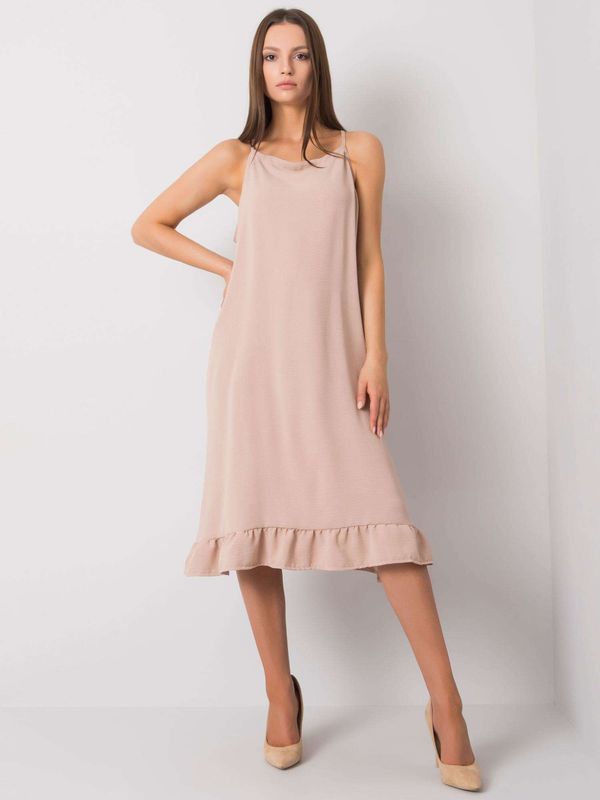 Fashionhunters Beige casual sundress