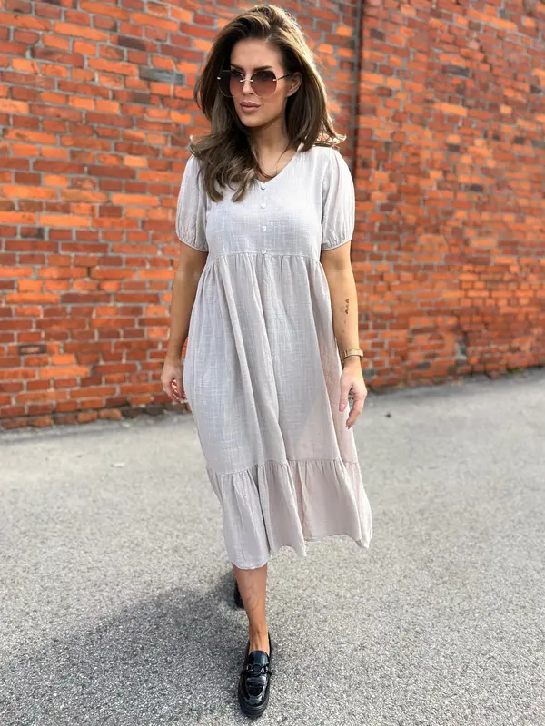 Och Bella Beige dress Och Bella BI-25504.beige