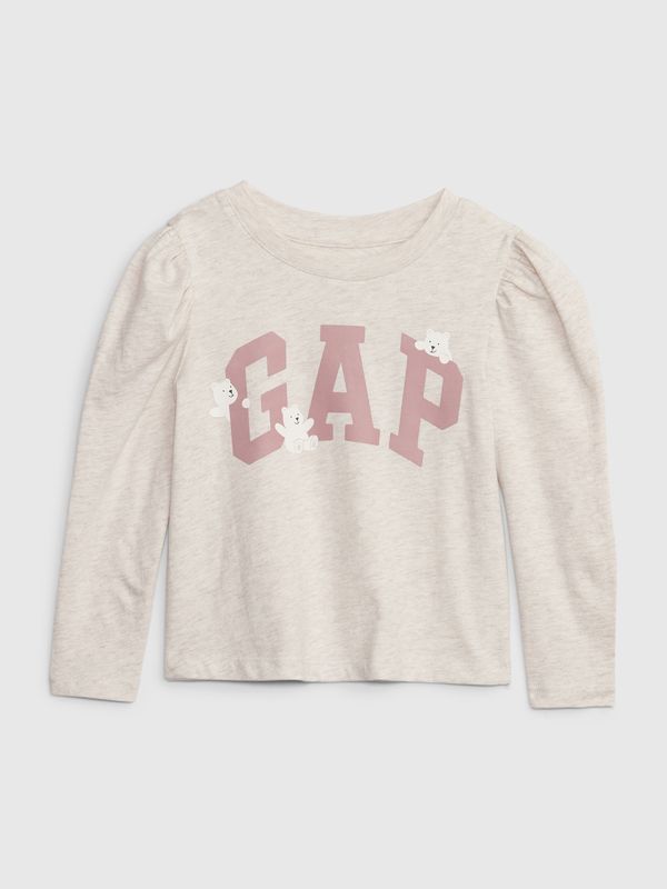 GAP Beige girls' T-shirt with GAP logo