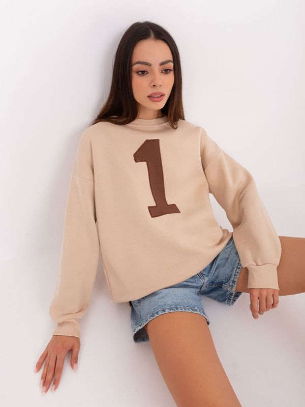 Fashionhunters Beige hoodie, oversize fit