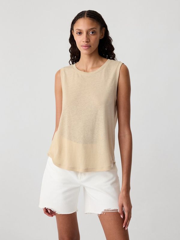 GAP Beige linen sleeveless top GAP