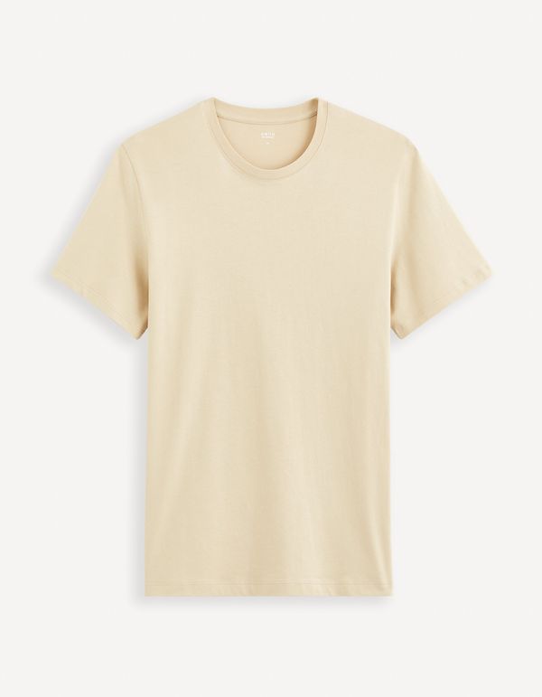 Celio Beige men's basic T-shirt Celio Tebase