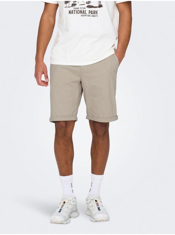 Only Beige men's shorts ONLY & SONS Peter - Men