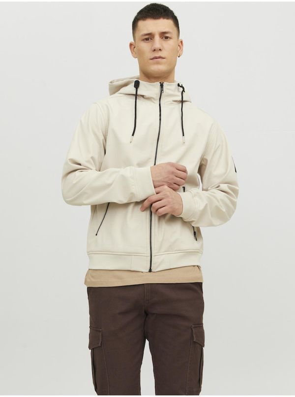 Jack & Jones Beige Men's Softshell Jacket Jack & Jones Basic - Men's