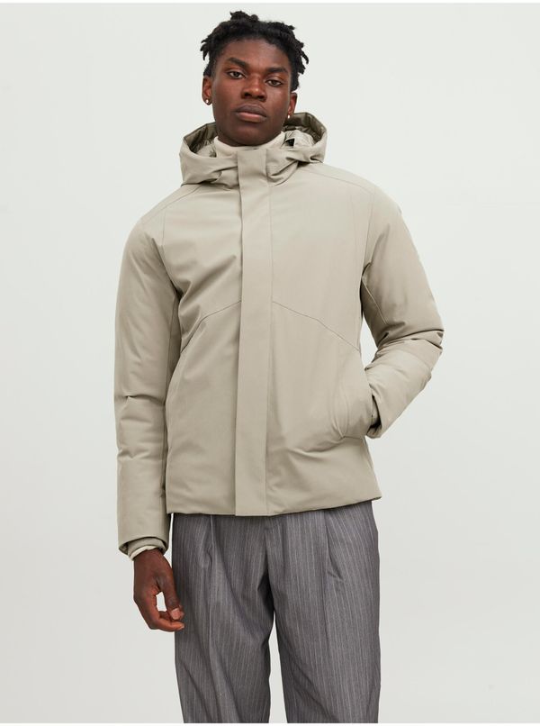 Jack & Jones Beige men's winter jacket Jack & Jones Keen - Men's