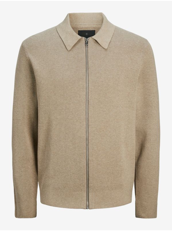 Jack & Jones Beige men's zip sweater Jack & Jones Milano - Men's