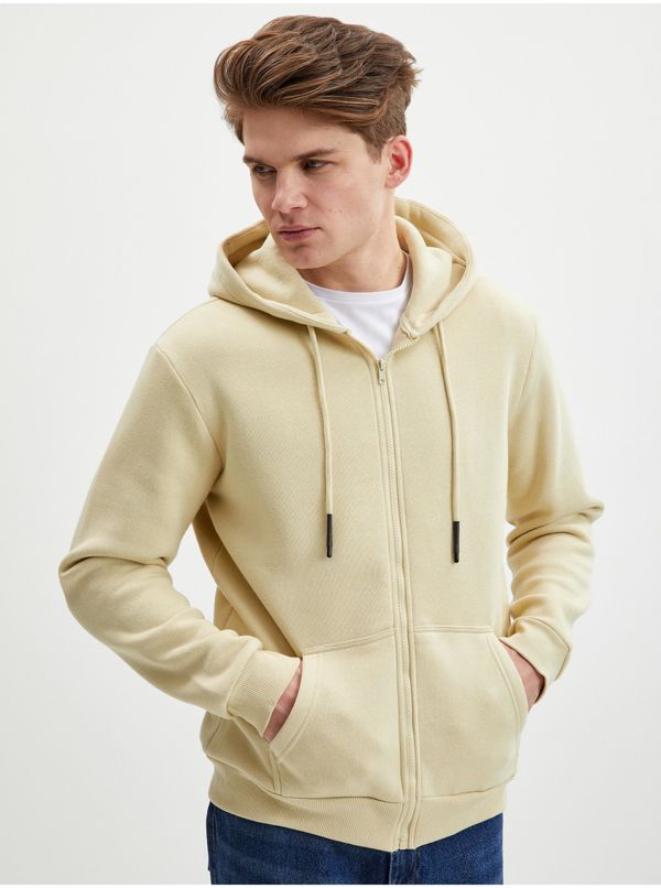 Only Beige Mens Zipper Hoodie ONLY & SONS Ceres - Men