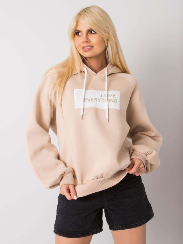 Fashionhunters Beige padded sweatshirt