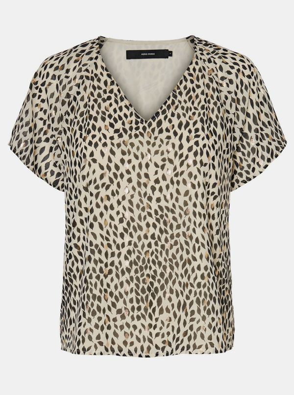 Vero Moda Beige patterned blouse VERO MODA Penny - Women