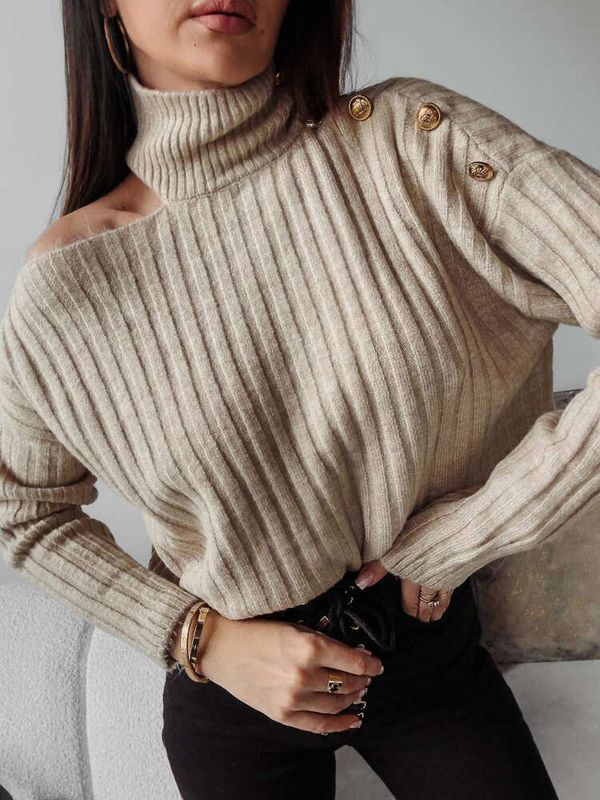 OLAVOGA Beige turtleneck ASHLEY 2023 OLAVOGA