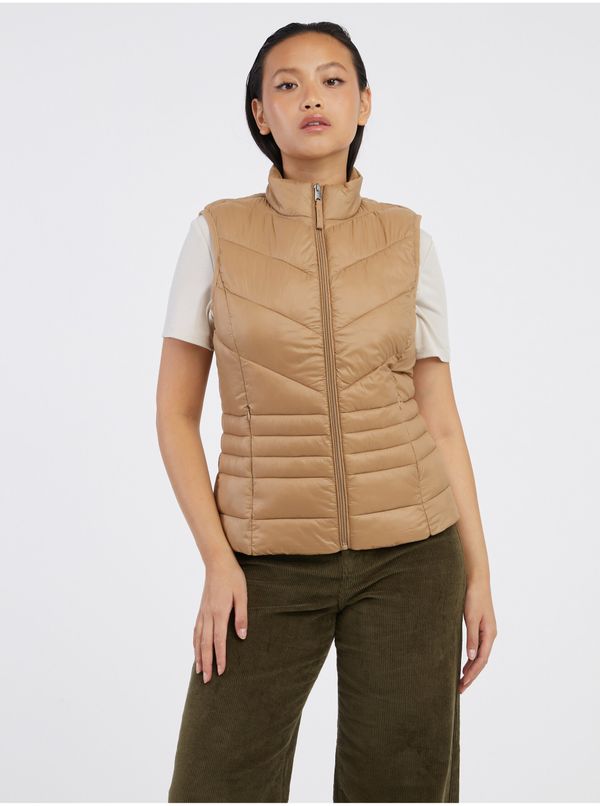 Vero Moda Beige women's quilted vest VERO MODA Sorayasiv - Women