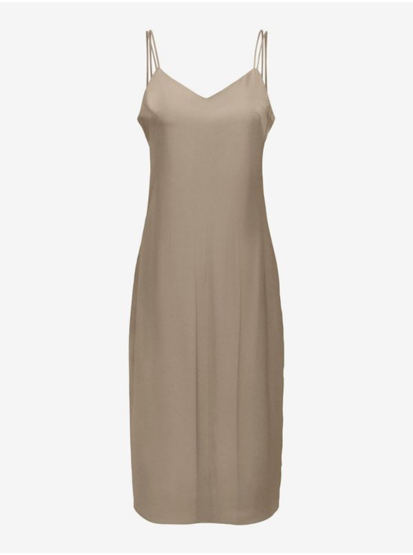 Only Beige women's satin dress ONLY Sia
