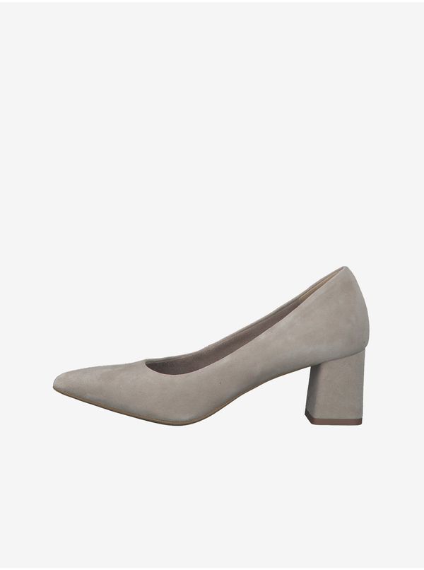 Tamaris Beige Women's Suede Pumps with Low Heel Tamaris - Ladies