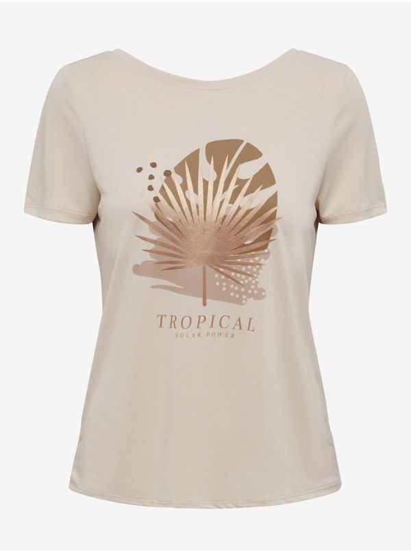 Only Beige Women's T-Shirt ONLY Free - Women