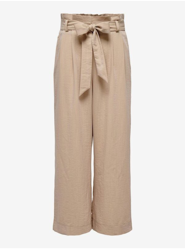 Only Beige women's trousers ONLY Marsa