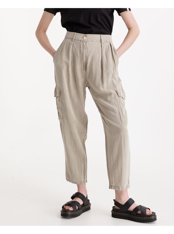 Replay Beige women's trousers with linen Replay - Women