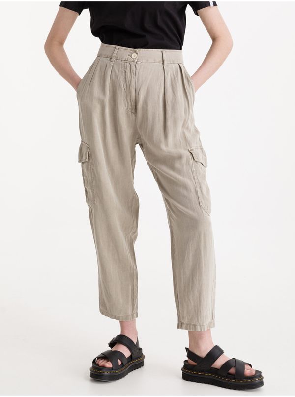 Replay Beige women's trousers with linen Replay - Women