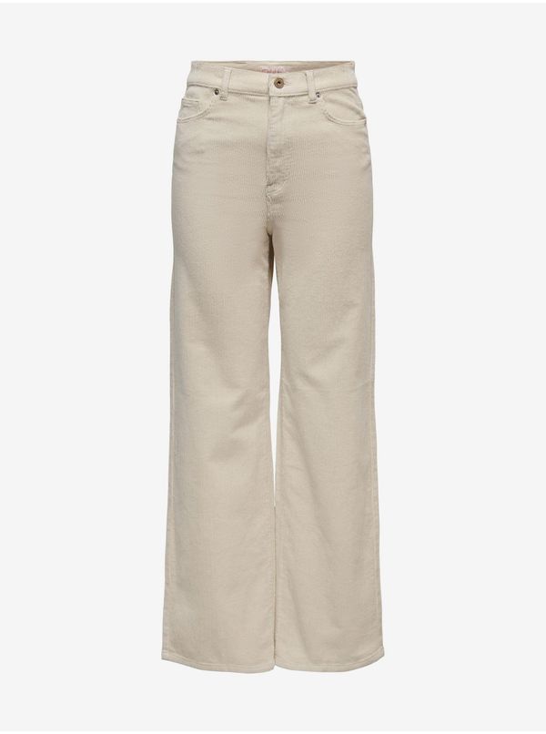 Only Beige Women's Wide Corduroy Pants ONLY Hope - Ladies