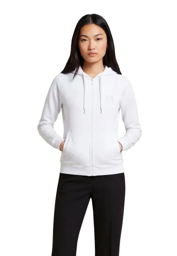 Armani Bel pulover s kapuco z zadrgo Armani Exchange