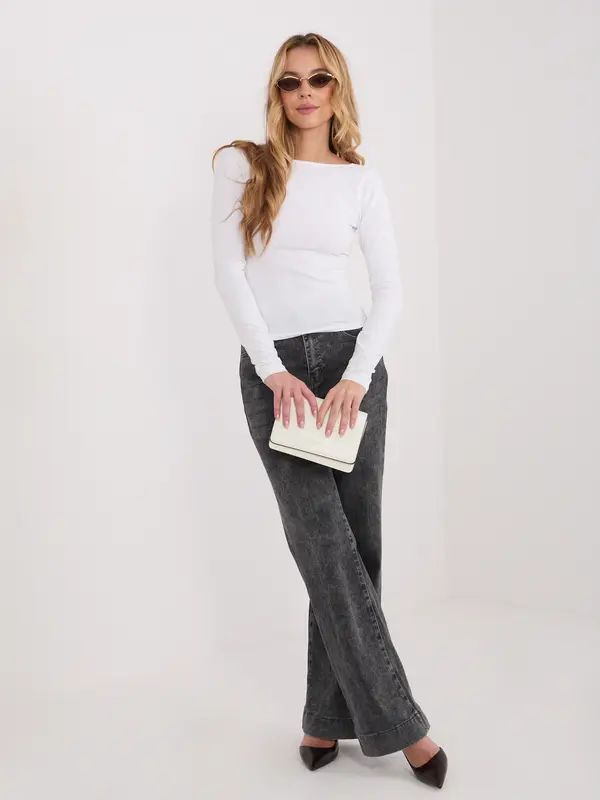 Factory Price Bela bluza z dolgimi rokavi