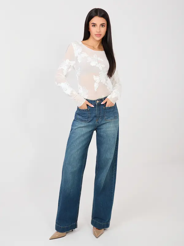 Italy Moda Bela čipkasta bluza