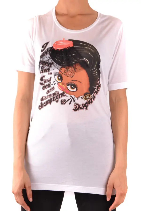 Dsquared Bela majica s potiskom Dsquared