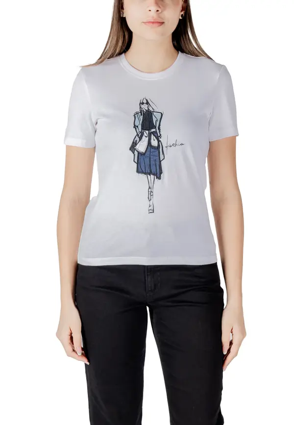 Only Bela majica s potiskom