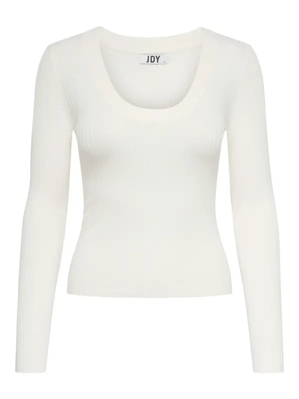 Jacqueline de Yong Bela rebrasta bluza z dolgimi rokavi