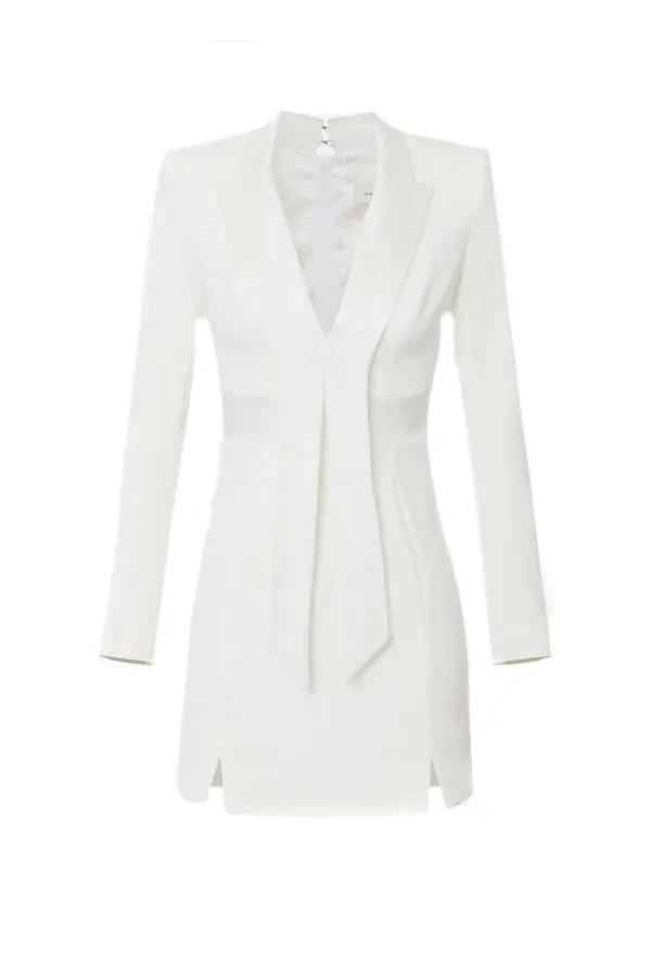 Elisabetta Franchi Bela srajčna obleka Elisabetta Franchi