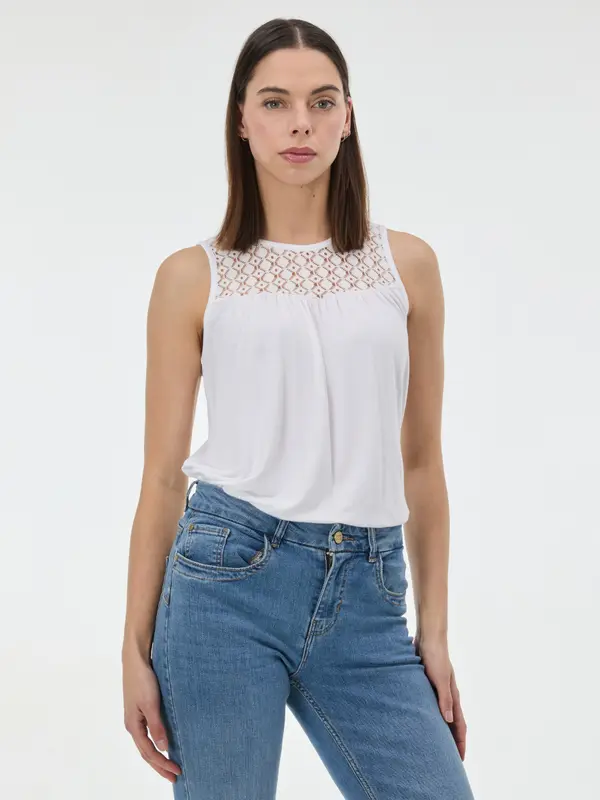 Orsay Bela ženska majica brez rokavov ORSAY