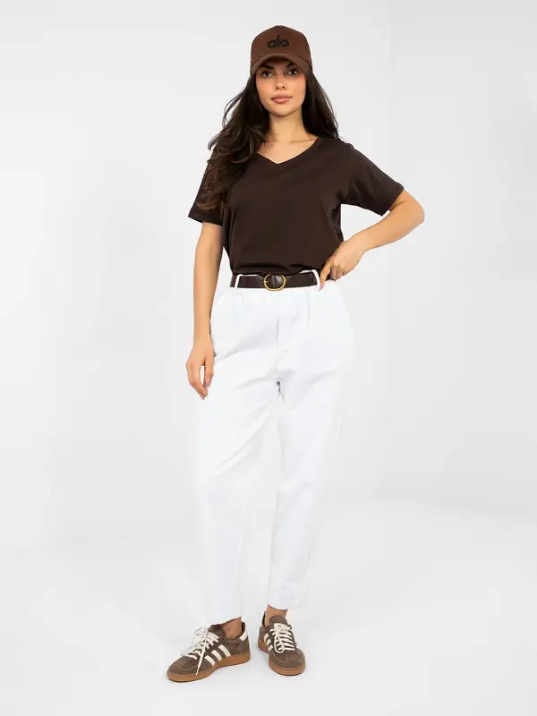 Italy Moda Bele ženske hlače