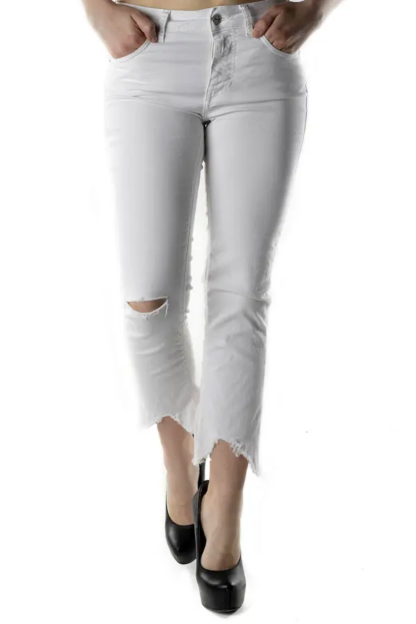 Sexy Woman Bele ženske kavbojke z visokim pasom