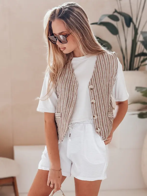 DStreet Bele ženske kratke hlače NE JUTRI