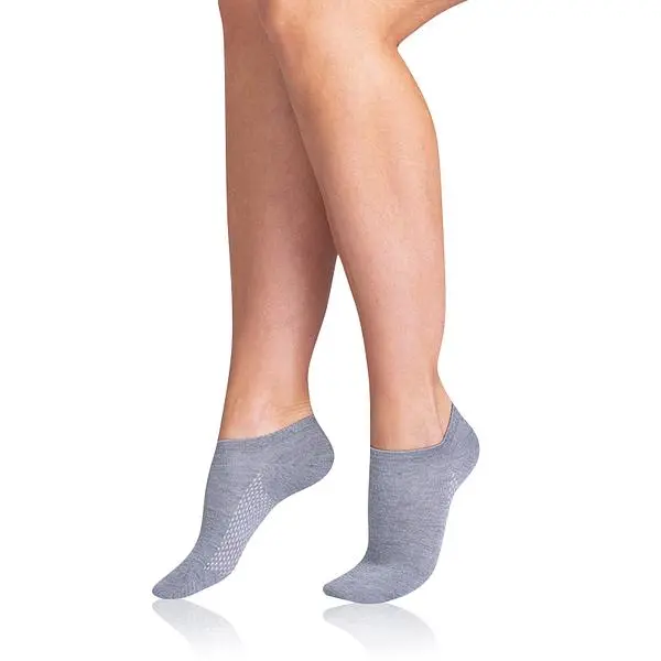 Bellinda Bellinda BAMBOO AIR LADIES IN-SHOE SOCKS - Short Women's Bamboo Socks - Grey